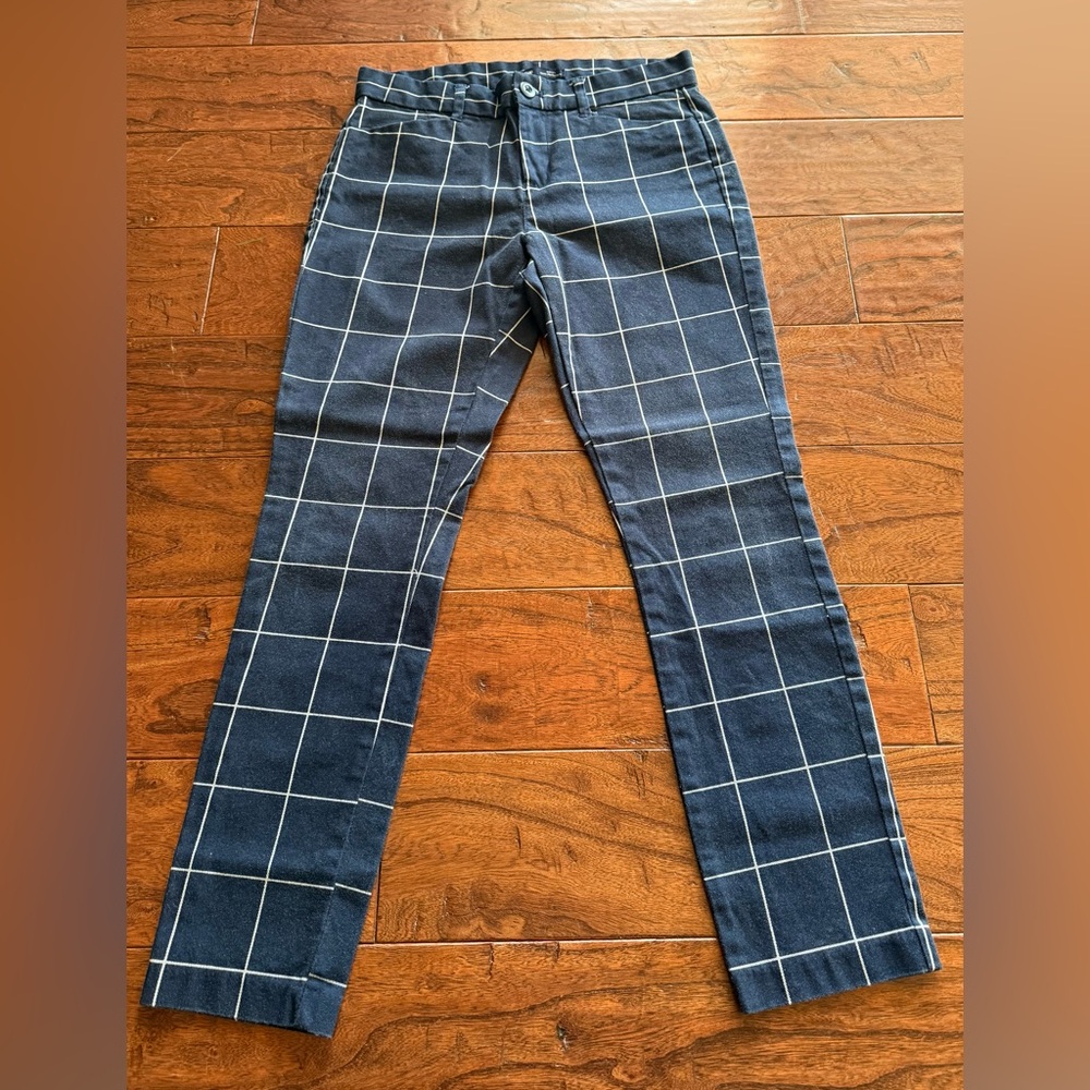GAP Women’s Blue and White Checkered Skinny Pants Size. 0 Regular Slim City